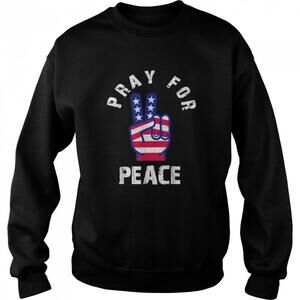 Patriotic Peace Symbol Pray For Peace Bible Verse  Sweatshirt